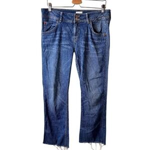 Hudson Signature Petite Bootcut Blue Women 32 Raw Hem Flap Pocket‎ Jeans
